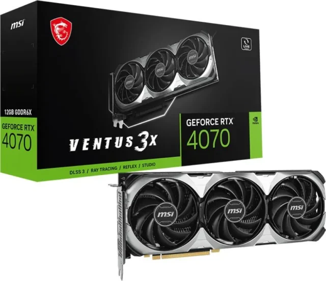 MSI Видеокарта GeForce RTX 4070 RTX 4070 VENTUS 3X E 12G 12 ГБ (RTX 4070 VENTUS 3X E 12G)