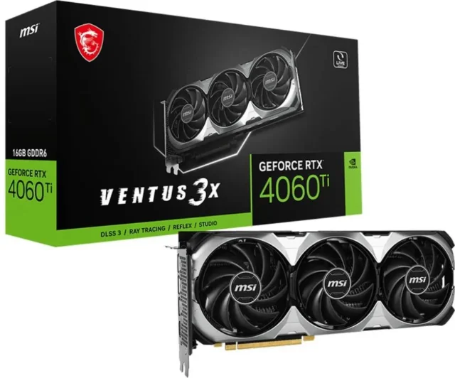 MSI Видеокарта GeForce RTX 4060 Ti VENTUS 3X 16 ГБ (GeForce RTX 4060 Ti VENTUS 3X 16G)