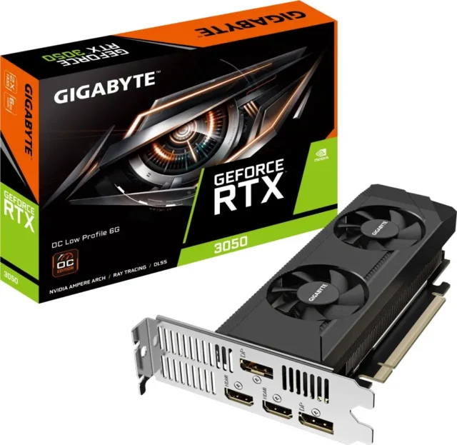 Gigabyte Видеокарта GeForce RTX 3050 OC Low Profile 6 ГБ (GV-N3050OC-6GL)