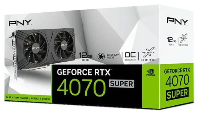 PNY Видеокарта GeForce RTX 4070 SUPER GEFORCE RTX 4070 SUPER 12GB VERTO (VCG4070S12DFXPB1-O) 12 ГБ (VCG4070S12DFXPB1-O) — изображение 10