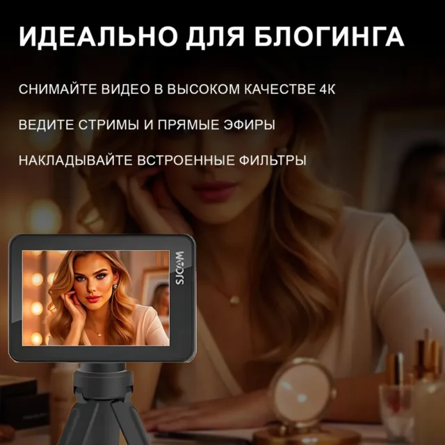 Водонепроницаемая экшн камера SJCam SJ10 Pro Dual Screen, черный — изображение 11