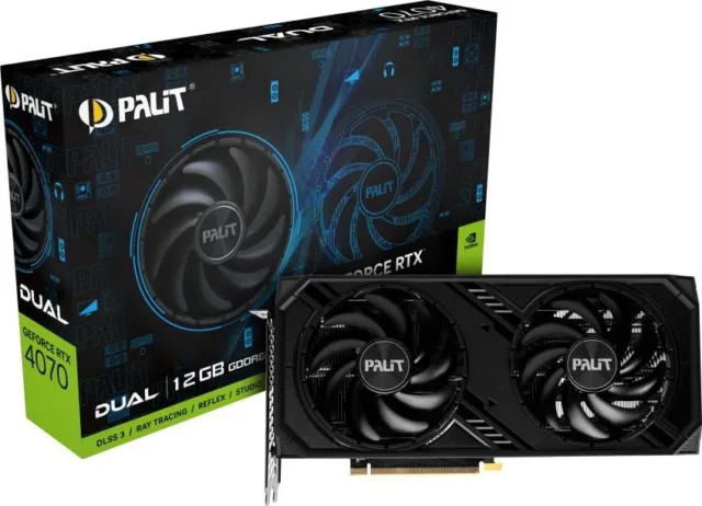 Palit Видеокарта GeForce RTX 4070 Dual 12 ГБ (NE64070019K9-1048D)