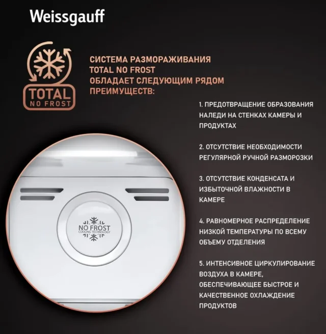 Weissgauff Холодильник Двухкамерный, Двухдверный Side by Side WSBS 695 NFX Inverter Ice Maker, Полный No Frost, ИНВЕРТОР, Замораживание 10 кг сутки, Объём 547 л, Генератор льда, Подача питьевой воды, Сенсорное управление, Суперзаморозка, Суперохлаждение, А+, серый — изображение 5