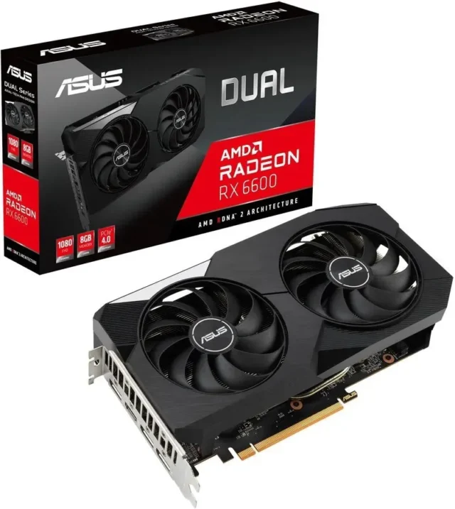 ASUS Видеокарта 8 ГБ (ASUS DUAL Radeon RX6600 DUAL-RX6600-8G 8GB)