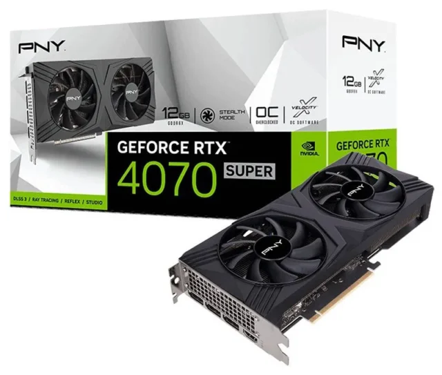 PNY Видеокарта GeForce RTX 4070 SUPER GEFORCE RTX 4070 SUPER 12GB VERTO (VCG4070S12DFXPB1-O) 12 ГБ (VCG4070S12DFXPB1-O)